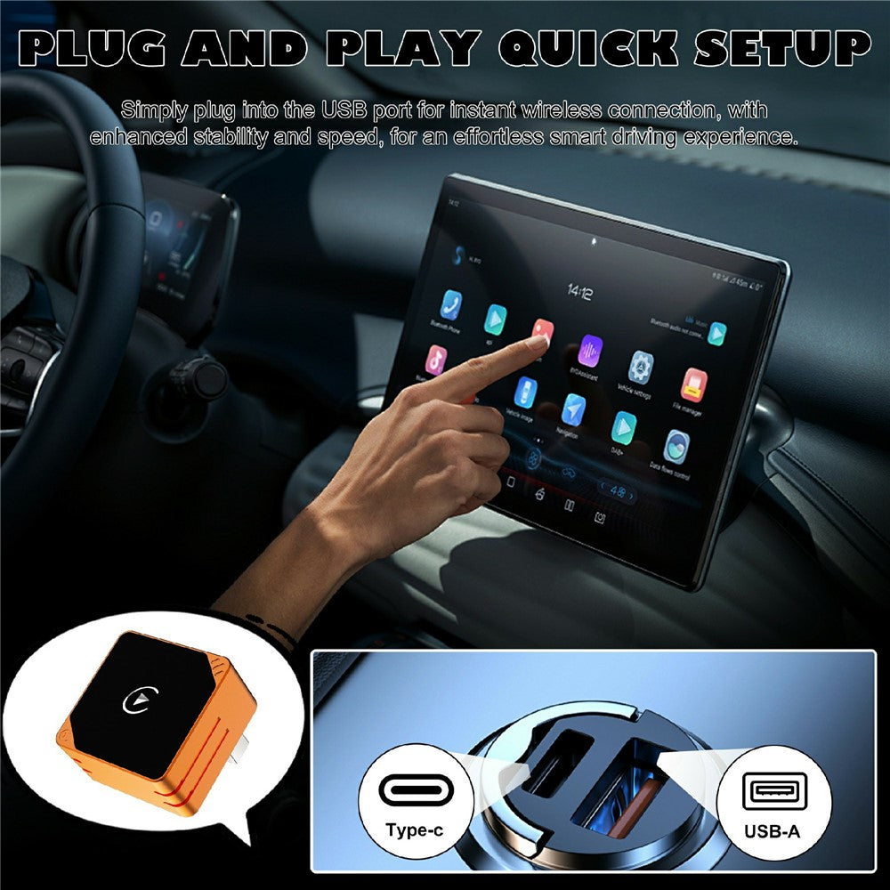 CP031-2 2-i-1 Trådløs Biladapter CarPlay Android Auto Plug and Play USB-dongle til iPhone Android