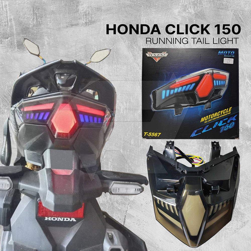 Motorcycle LED Tail Light for CLICK 125 / 150 / V1 / V2 / V3 / 125i V-Shape Turn Signal Brake Lamp