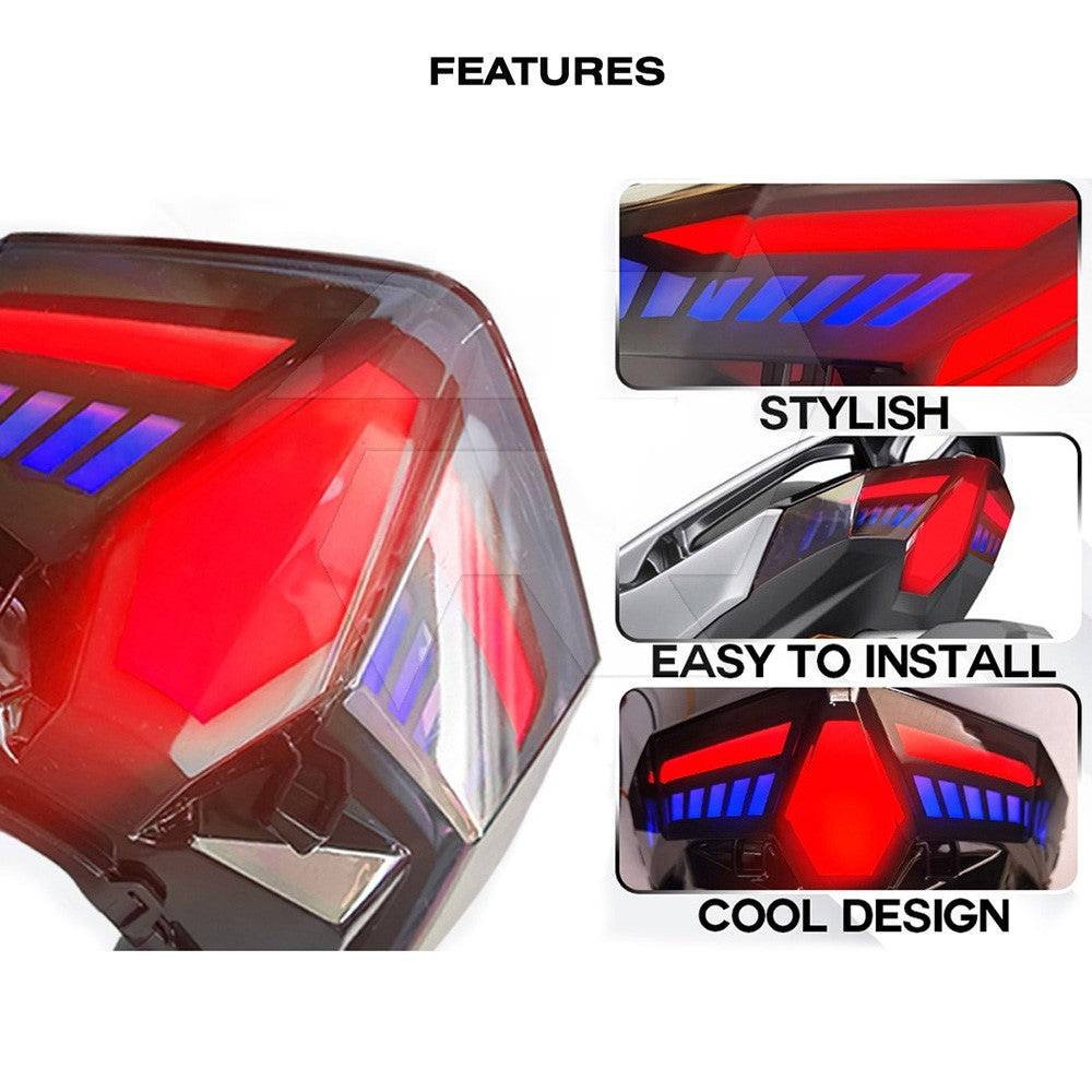 Motorcycle LED Tail Light for CLICK 125 / 150 / V1 / V2 / V3 / 125i V-Shape Turn Signal Brake Lamp