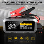 CY97 8000mAh Car Jump Starter with Air Compressor 150PSI Tire Inflator with LED Emergency Light