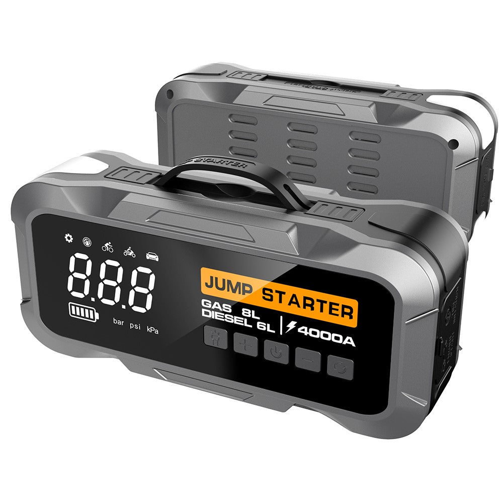 CY97 10000mAh Car Jump Starter with Air Compressor 150PSI Tire Inflator with LED Emergency Light