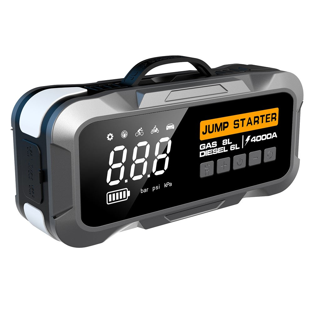 CY97 12000mAh Car Jump Starter with Air Compressor 150PSI Tire Inflator with LED Emergency Light