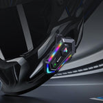 Y20MAX IPX6 Vandtæt RGB-belysning Motorcykelhjelm Bluetooth-kompatibel Intercom Headset med Hård Mikrofon