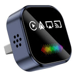 Q1A 4-i-1 Kablet til Trådløs CarPlay Android Auto Adapter USB Dongle Understøtter AirPlay og Mirror Link, med Åndedrætslys