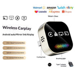 Q1A 4-i-1 Kablet til Trådløs CarPlay Android Auto Adapter USB Dongle Understøtter AirPlay og Mirror Link, med Åndedrætslys