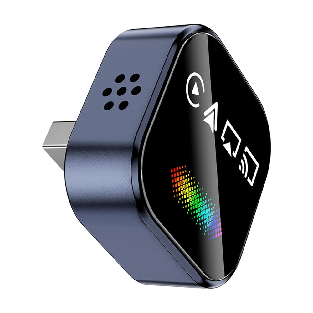 Q1A 4-i-1 Kablet til Trådløs CarPlay Android Auto Adapter USB Dongle Understøtter AirPlay og Mirror Link, med Åndedrætslys