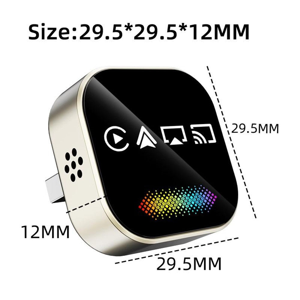 Q1A 4-i-1 Kablet til Trådløs CarPlay Android Auto Adapter USB Dongle Understøtter AirPlay og Mirror Link, med Åndedrætslys