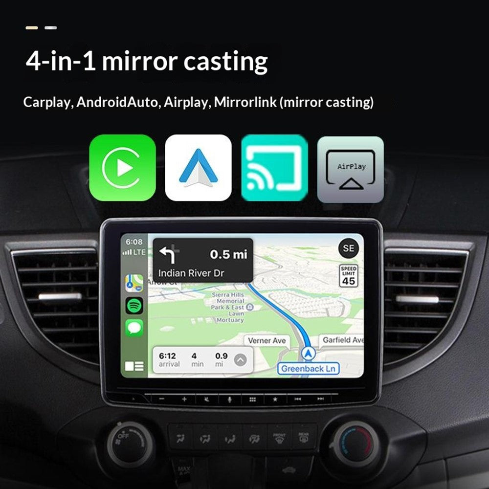 Q1A 4-i-1 Kablet til Trådløs CarPlay Android Auto Adapter USB Dongle Understøtter AirPlay og Mirror Link, med Åndedrætslys