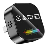 Q1A 4-i-1 Kablet til Trådløs CarPlay Android Auto Adapter USB Dongle Understøtter AirPlay og Mirror Link, med Åndedrætslys