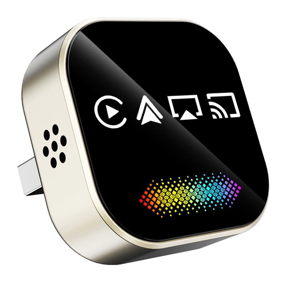 Q1A 4-i-1 Kablet til Trådløs CarPlay Android Auto Adapter USB Dongle Understøtter AirPlay og Mirror Link, med Åndedrætslys