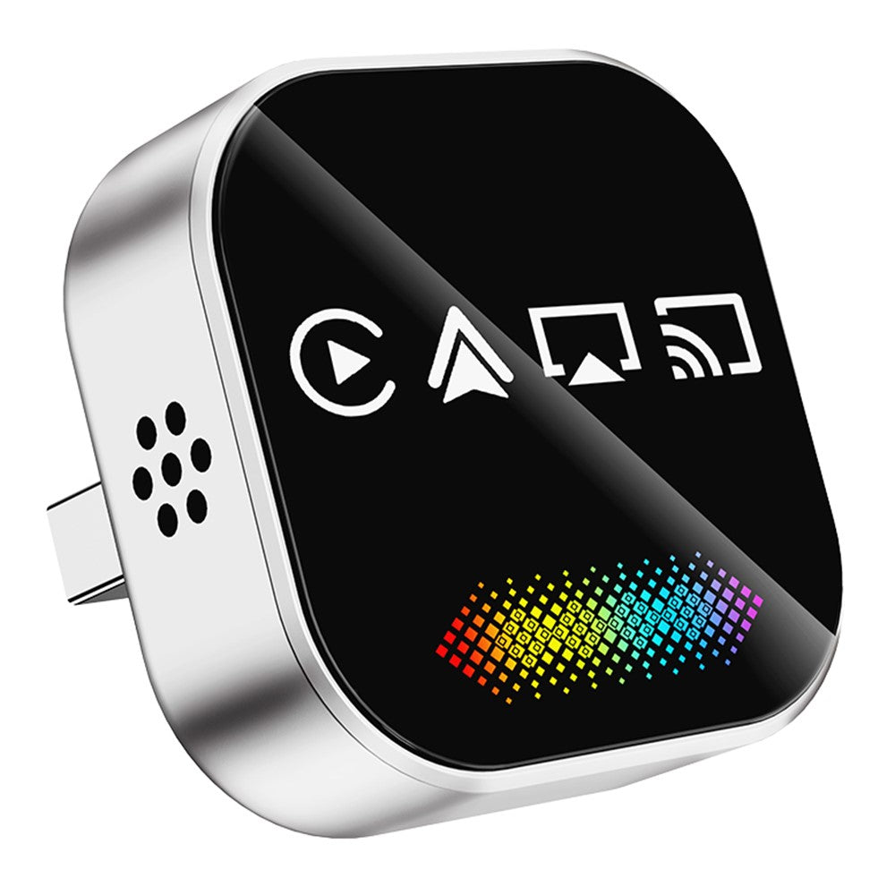 Q1A 4-i-1 Kablet til Trådløs CarPlay Android Auto Adapter USB Dongle Understøtter AirPlay og Mirror Link, med Åndedrætslys