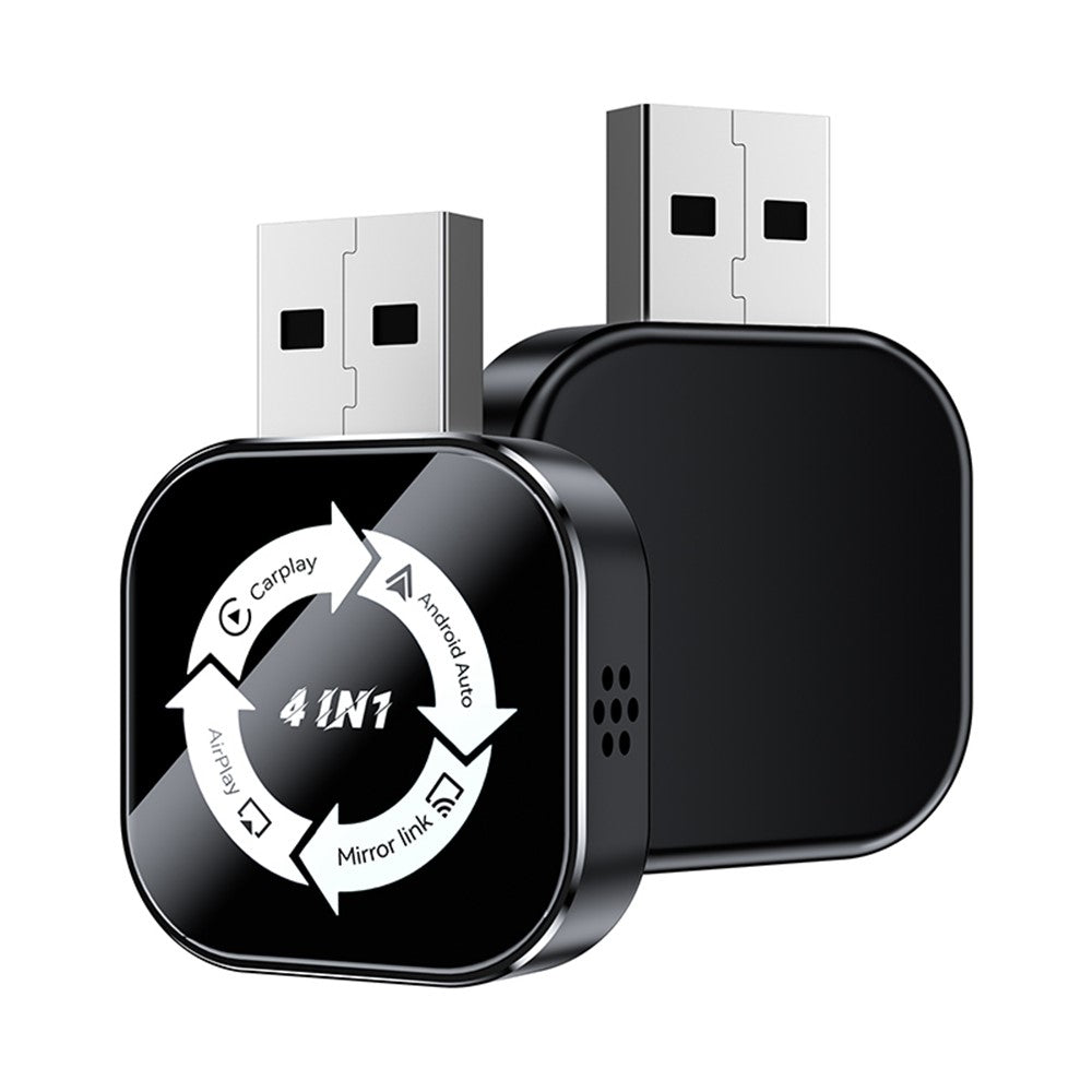 Q1AS 4-i-1 Trådløs CarPlay Android Auto AirPlay MirrorLink Adapter Bluetooth-kompatibel / WiFi USB-dongle