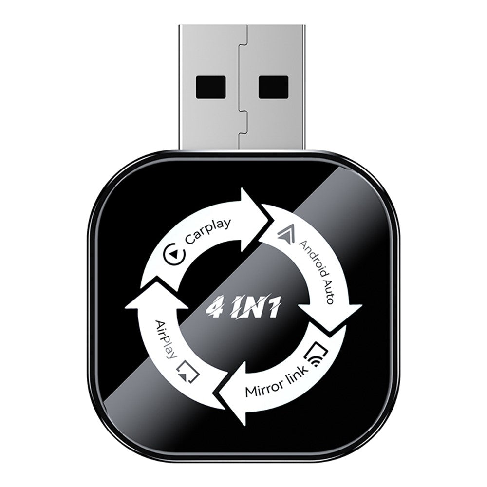 Q1AS 4-i-1 Trådløs CarPlay Android Auto AirPlay MirrorLink Adapter Bluetooth-kompatibel / WiFi USB-dongle