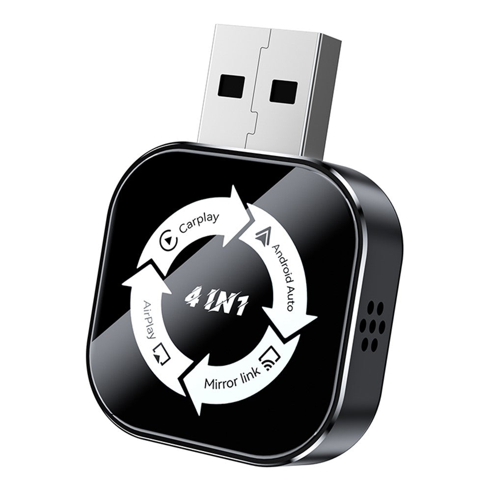 Q1AS 4-i-1 Trådløs CarPlay Android Auto AirPlay MirrorLink Adapter Bluetooth-kompatibel / WiFi USB-dongle