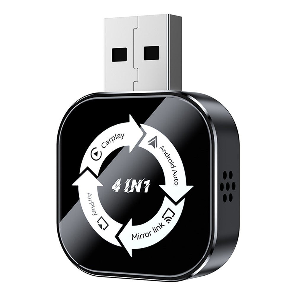 Q1AS 4-i-1 Trådløs CarPlay Android Auto AirPlay MirrorLink Adapter Bluetooth-kompatibel / WiFi USB-dongle