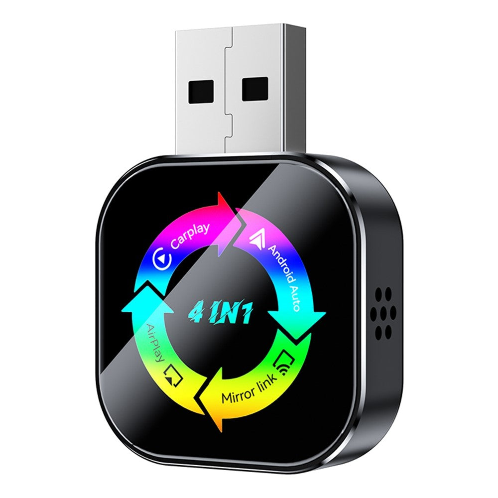 Q1AS 4-i-1 Trådløs CarPlay Android Auto AirPlay MirrorLink Adapter Bluetooth-kompatibel / WiFi USB-dongle