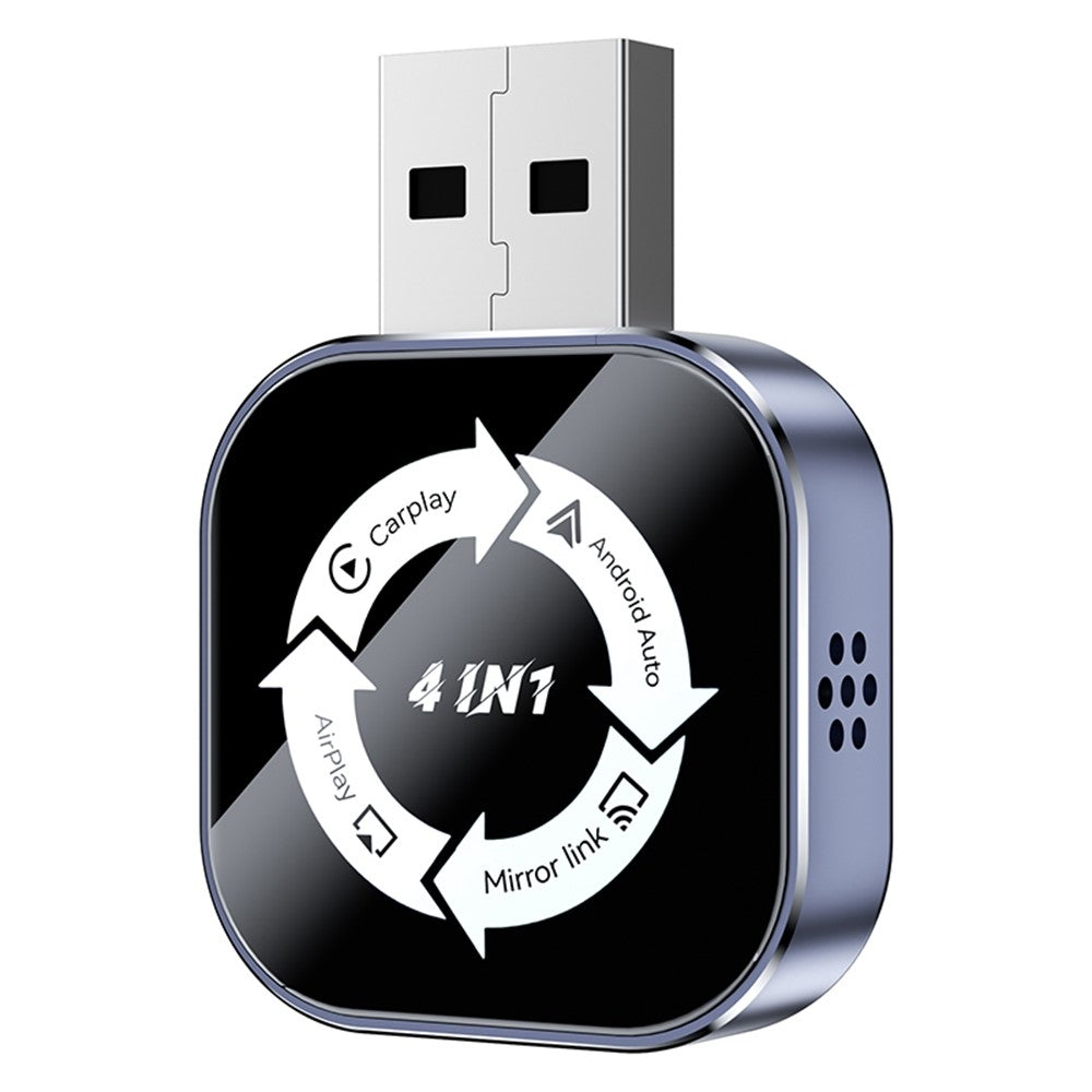 Q1AS 4-i-1 Trådløs CarPlay Android Auto AirPlay MirrorLink Adapter Bluetooth-kompatibel / WiFi USB-dongle