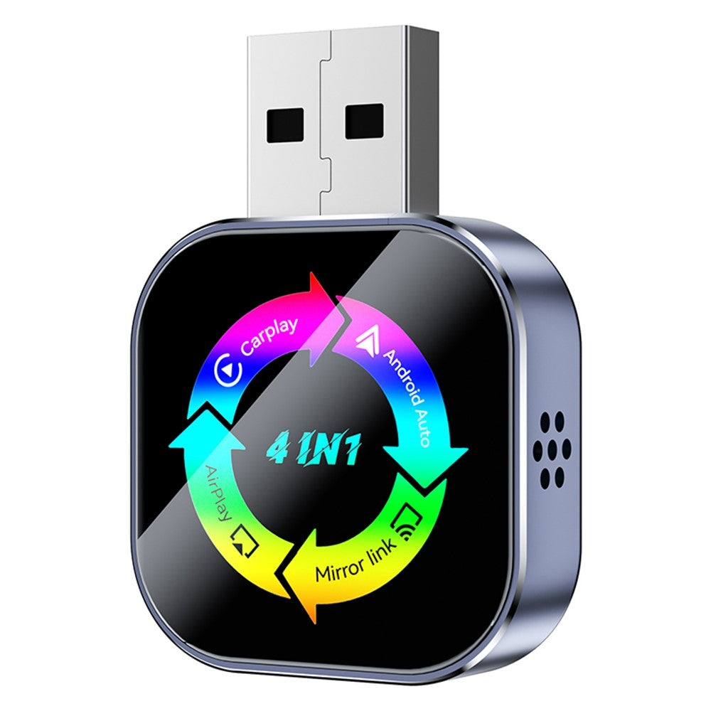 Q1AS 4-i-1 Trådløs CarPlay Android Auto AirPlay MirrorLink Adapter Bluetooth-kompatibel / WiFi USB-dongle