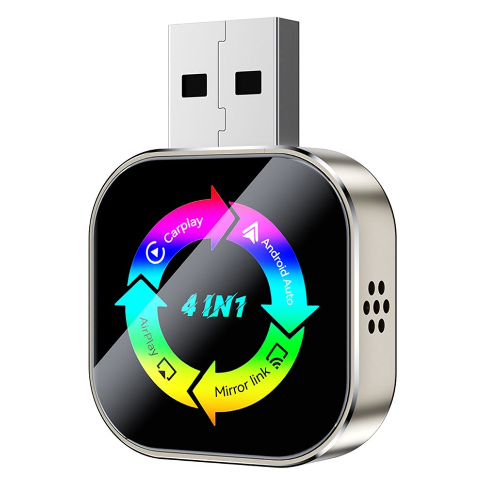 Q1AS 4-i-1 Trådløs CarPlay Android Auto AirPlay MirrorLink Adapter Bluetooth-kompatibel / WiFi USB-dongle