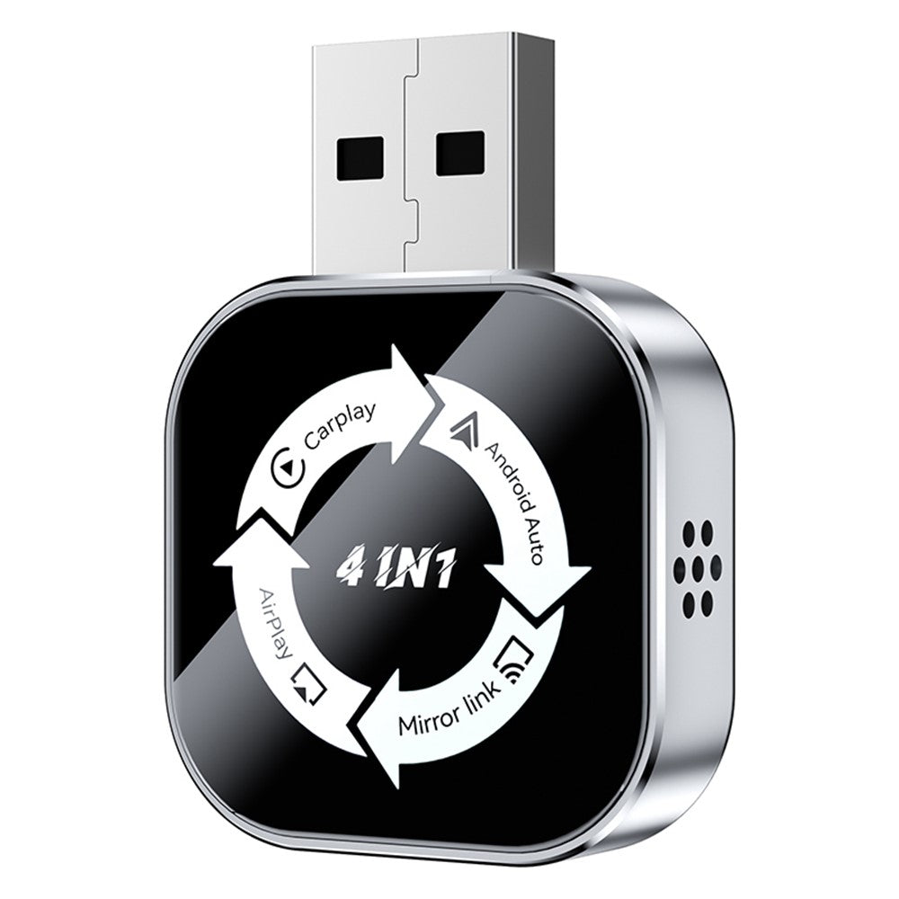 Q1AS 4-i-1 Trådløs CarPlay Android Auto AirPlay MirrorLink Adapter Bluetooth-kompatibel / WiFi USB-dongle