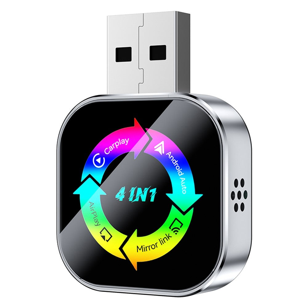 Q1AS 4-i-1 Trådløs CarPlay Android Auto AirPlay MirrorLink Adapter Bluetooth-kompatibel / WiFi USB-dongle