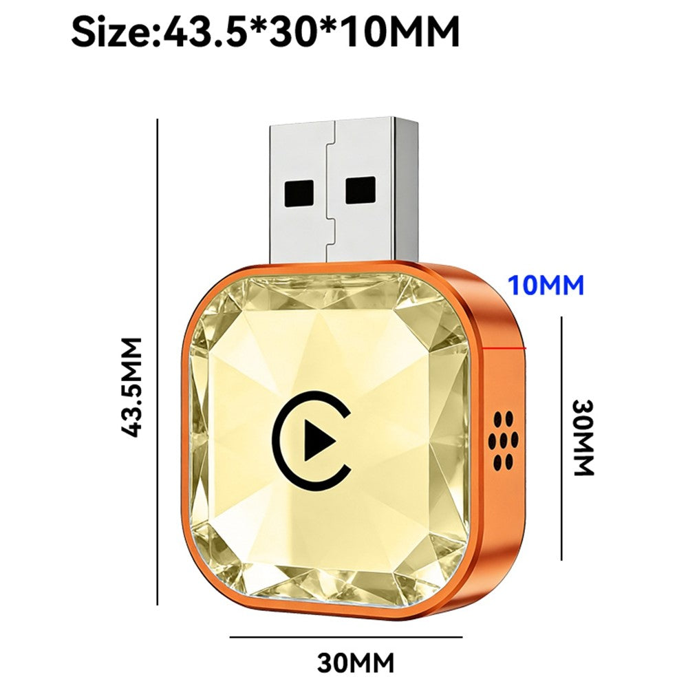 Q1AS 4-in-1 Diamond Cut Wireless CarPlay Adapter Wired to Wireless Android Auto AirPlay Mirror Link USB Dongle