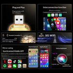 Q1AS 4-in-1 Diamond Cut Wireless CarPlay Adapter Wired to Wireless Android Auto AirPlay Mirror Link USB Dongle