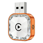 Q1AS 4-in-1 Diamond Cut Wireless CarPlay Adapter Wired to Wireless Android Auto AirPlay Mirror Link USB Dongle