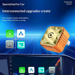 Q1BVS Wired to Wireless CarPlay Adapter 4 in 1 CarPlay Android Auto AirPlay Mirror Link Smart Box