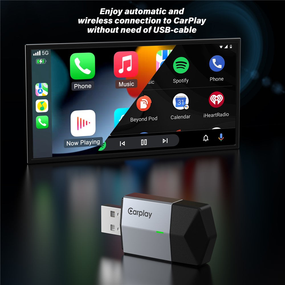 TYS-4262AC 2-in-1 Wireless CarPlay Android Auto Adapter Bluetooth-compatible WiFi USB-A USB-C Dual Interface Dongle