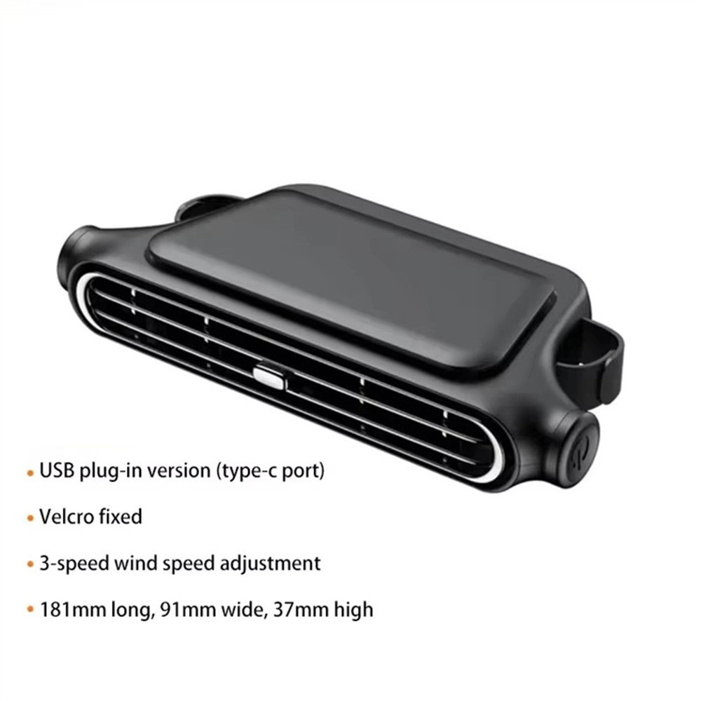 KLX05 Dual Turbine Portable Car Seat Cooling Fan 3-Speed Adjustable Rear Backrest Fan