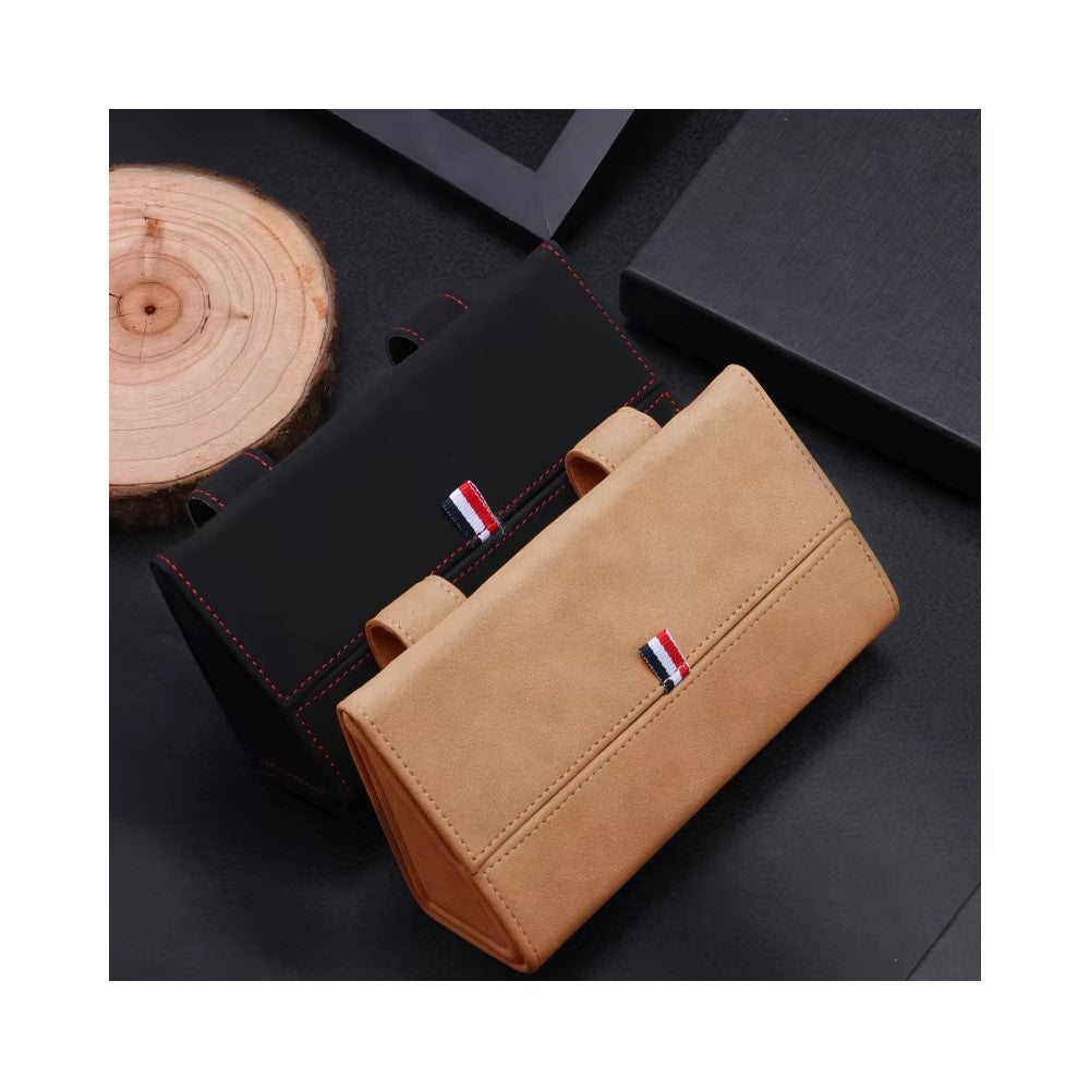 Large Size Car Sun Visor Organizer Box Suede Clip-on Magnetic Eyeglasses Case Card Holder