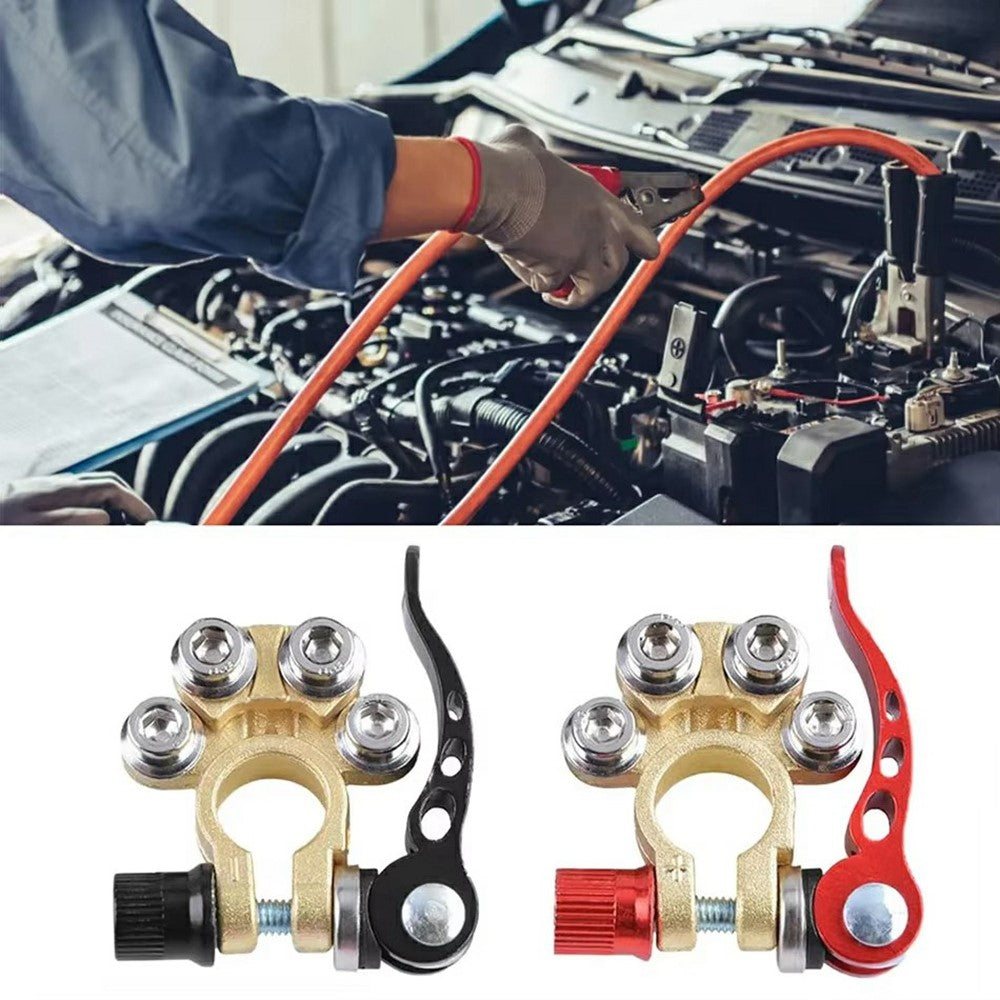 2 st snabbkopplingsbatteriterminaler 4-vägs bilbatteriterminalklämmor 12V/24V batteriterminalkontakter för bil, lastbil, husvagn