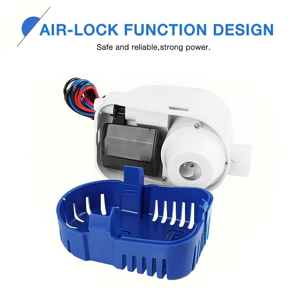 12V Bilge Pump 1100GPH Submersible Water Pump Auto Float Switch for RV Marine Boat