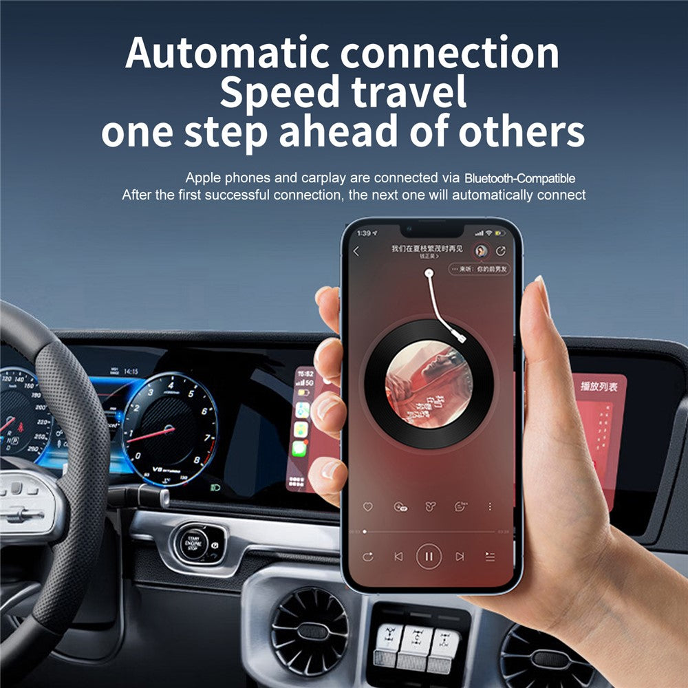LEMORELE P80 USB / Type-C Kablet til Trådløs CarPlay Boks Bluetooth-kompatibel WiFi Android Auto Konverter