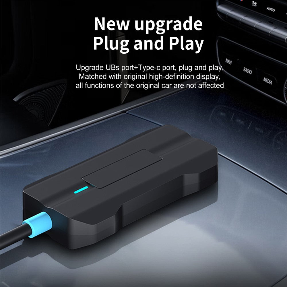LEMORELE P80 USB / Type-C Kablet til Trådløs CarPlay Boks Bluetooth-kompatibel WiFi Android Auto Konverter