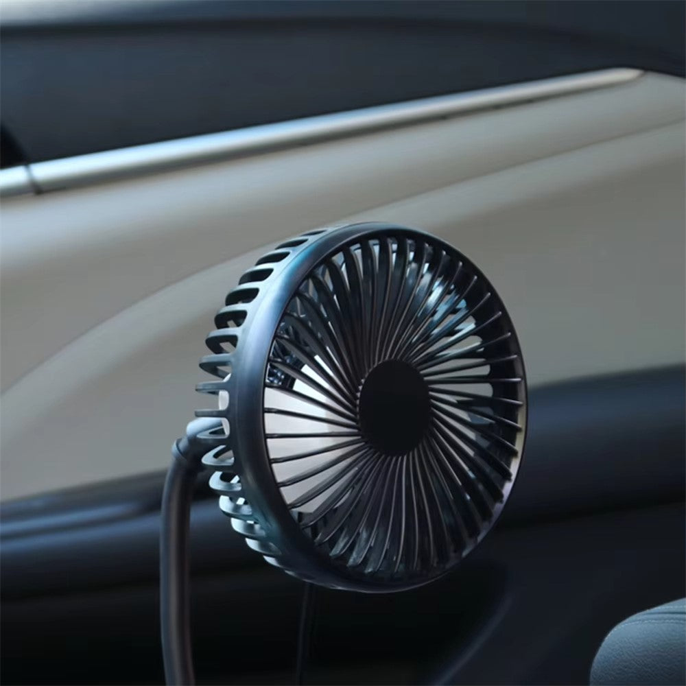 Car Cup Holder Mount USB Powered Fan 3-Speed Adjustable Silent Cooling Fan for Truck SUV