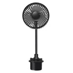 Car Cup Holder Mount USB Powered Fan 3-Speed Adjustable Silent Cooling Fan for Truck SUV
