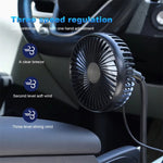 Car Cup Holder Mount USB Powered Fan 3-Speed Adjustable Silent Cooling Fan for Truck SUV