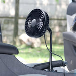 Car Cup Holder Mount USB Powered Fan 3-Speed Adjustable Silent Cooling Fan for Truck SUV