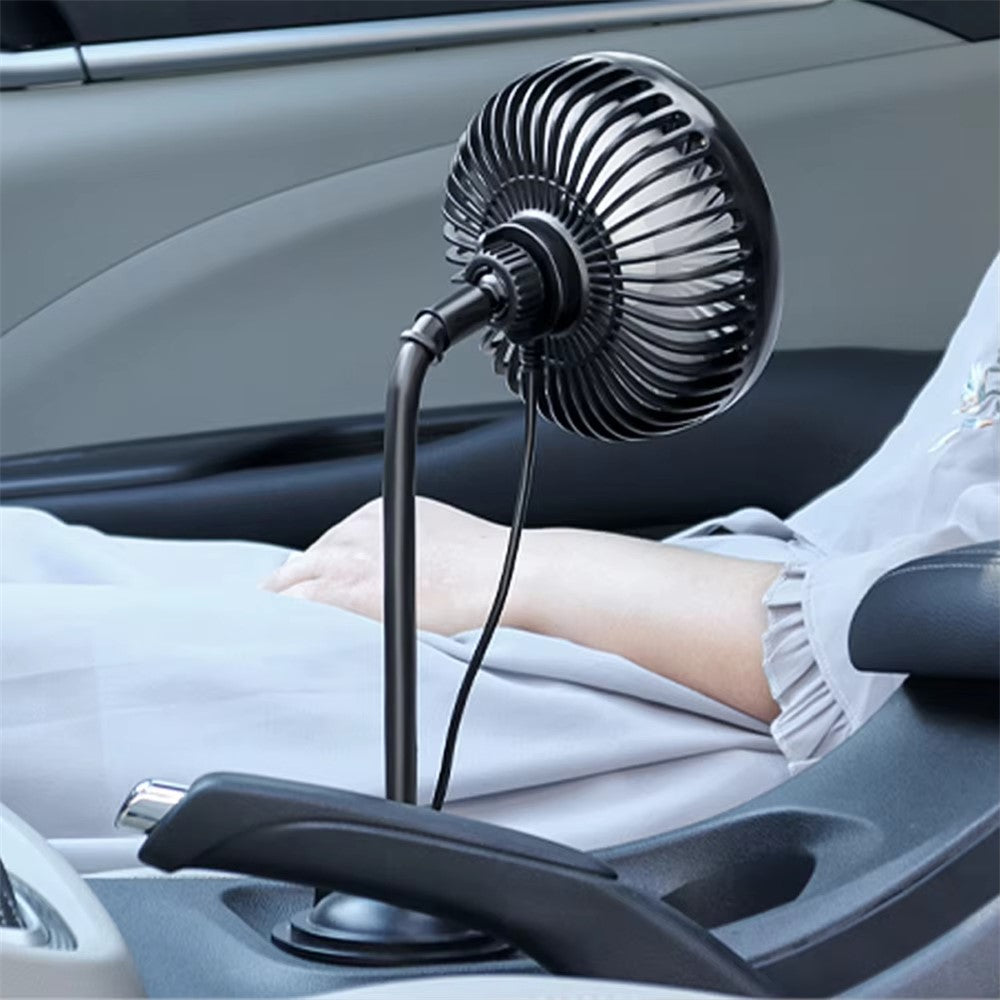 Car Cup Holder Mount USB Powered Fan 3-Speed Adjustable Silent Cooling Fan for Truck SUV