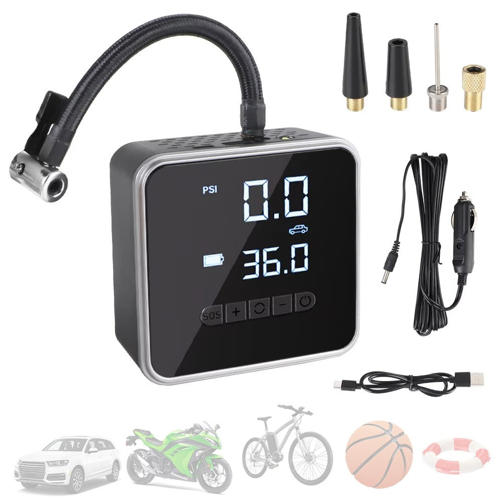 718 LCD-skärm trådlös elektrisk luftkompressor 6000mAh powerbank 150 PSI bärbar bildäcksinflator