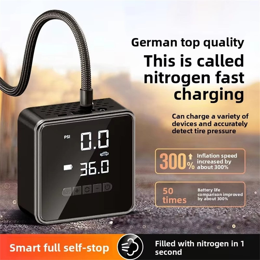 718 LCD-skärm trådlös elektrisk luftkompressor 6000mAh powerbank 150 PSI bärbar bildäcksinflator