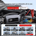6613 Multi-function Car Jump Starter 22mm Cylinder Air Compressor 6000mAh Power Bank Emergency Kit with LED Light
