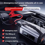 6613 Multi-function Car Jump Starter 22mm Cylinder Air Compressor 6000mAh Power Bank Emergency Kit with LED Light