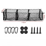 110x30cm Truck Cargo Net Organizer Mesh Storage Bag 3 Pockets Trunk Organizer for SUV Pickup Bed
