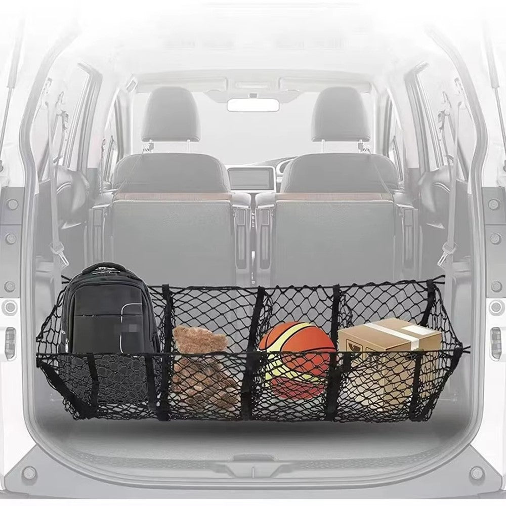 130x30cm Truck Cargo Net Organizer Mesh Storage Bag 4 Pockets Trunk Organizer for SUV Pickup Bed