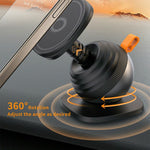 Magnetic Car Phone Holder Adhesive Mount 360 Degree Rotating Cellphone Stand with Cable Clip
