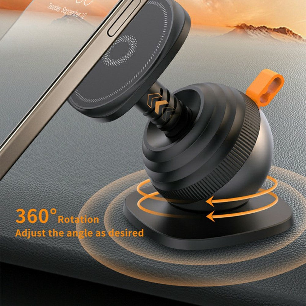 Magnetic Car Phone Holder Adhesive Mount 360 Degree Rotating Cellphone Stand with Cable Clip