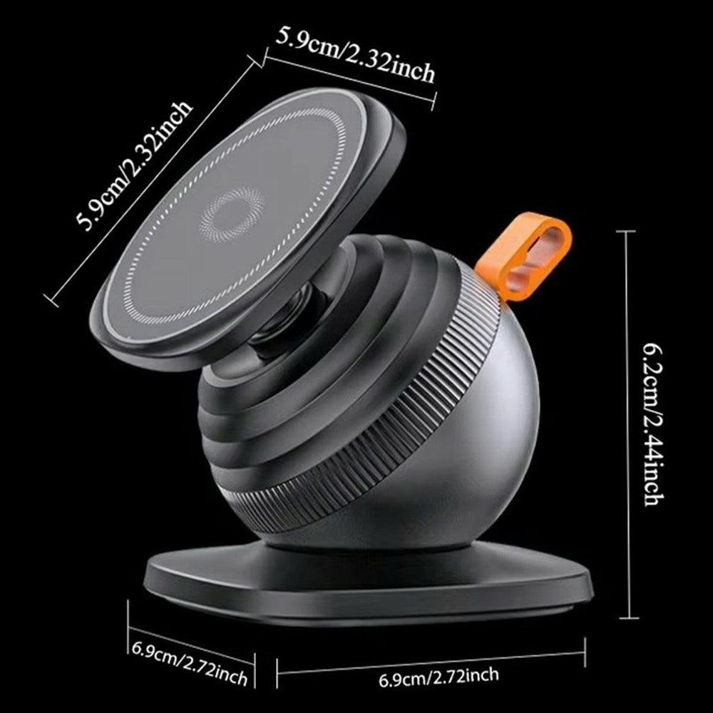 Magnetic Car Phone Holder Adhesive Mount 360 Degree Rotating Cellphone Stand with Cable Clip